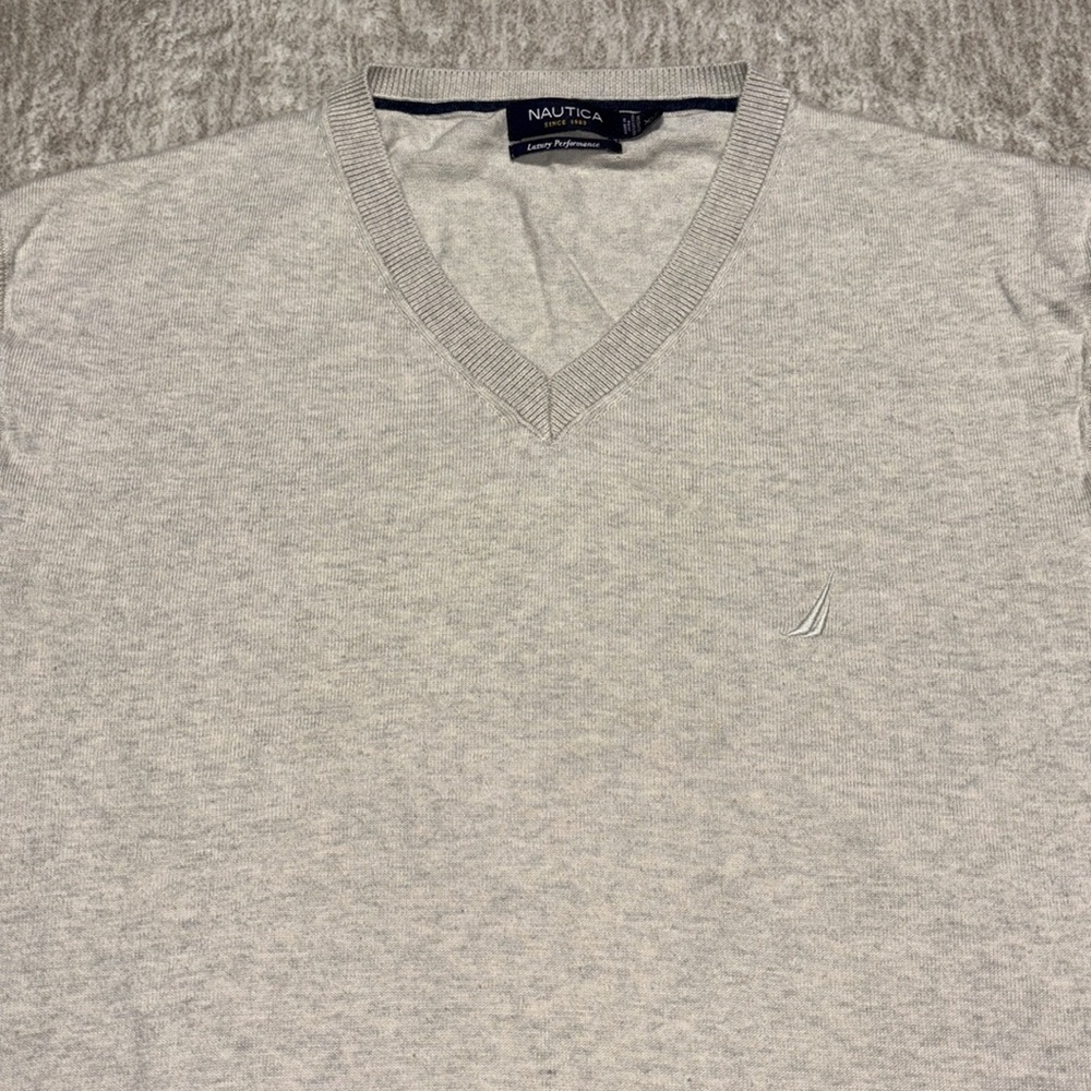 Men's XXL Nautica Oatmeal sleeveless sweater vest V neck - Picture 2 of 6